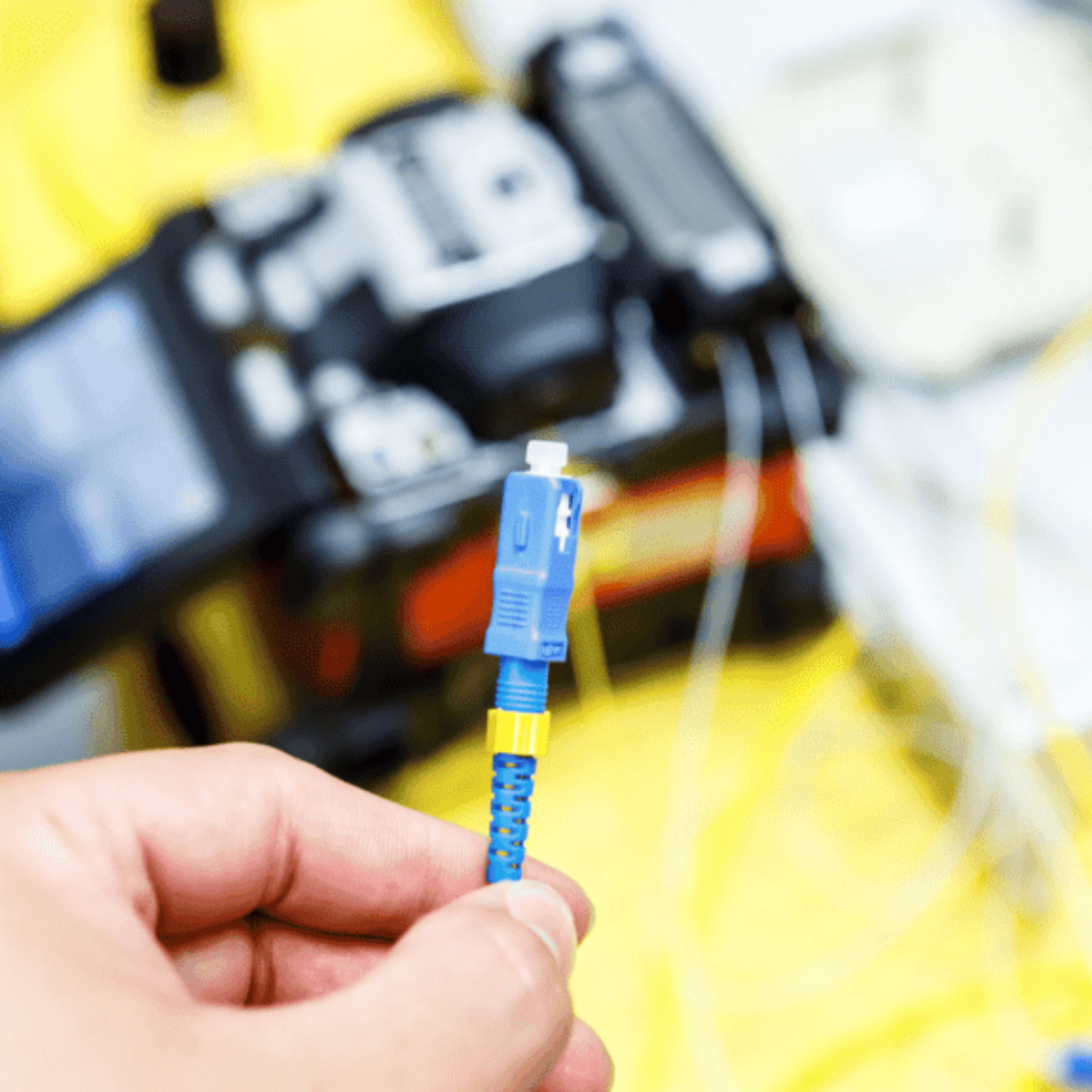 fiber optic cable installation in a DFW business